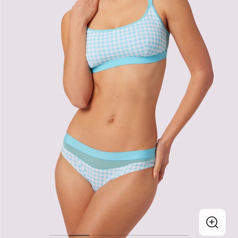 Blue Gingham Women's Intimates Set